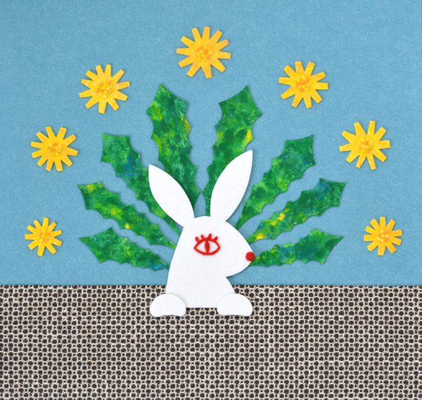 うさぎのフェルトイラスト
